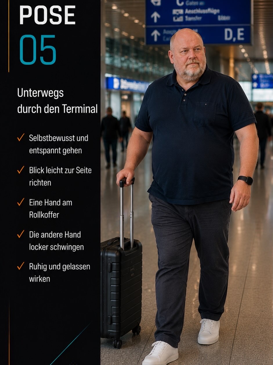 Pose 05: Unterwegs durch den Terminal