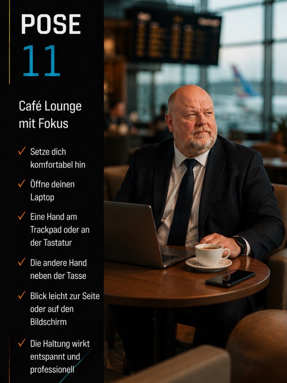 Pose 11: Café Lounge mit Fokus