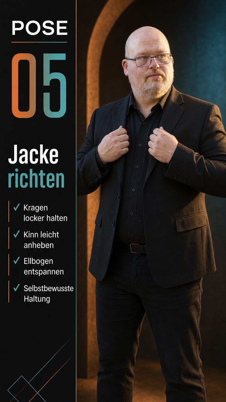 Pose 05: Jacke richten