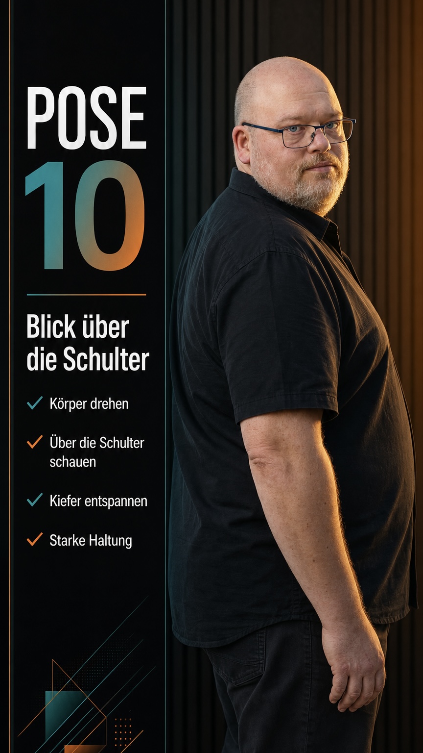 Pose 10: Blick über die Schulter